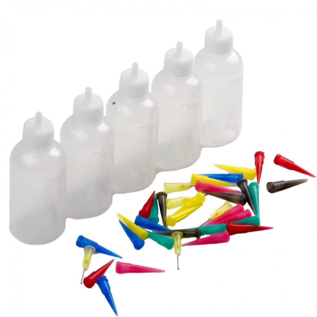 5pcs Small Squeeze Bottles Condiment Dispenser Ketchup Mustard Sauce-Vinegar