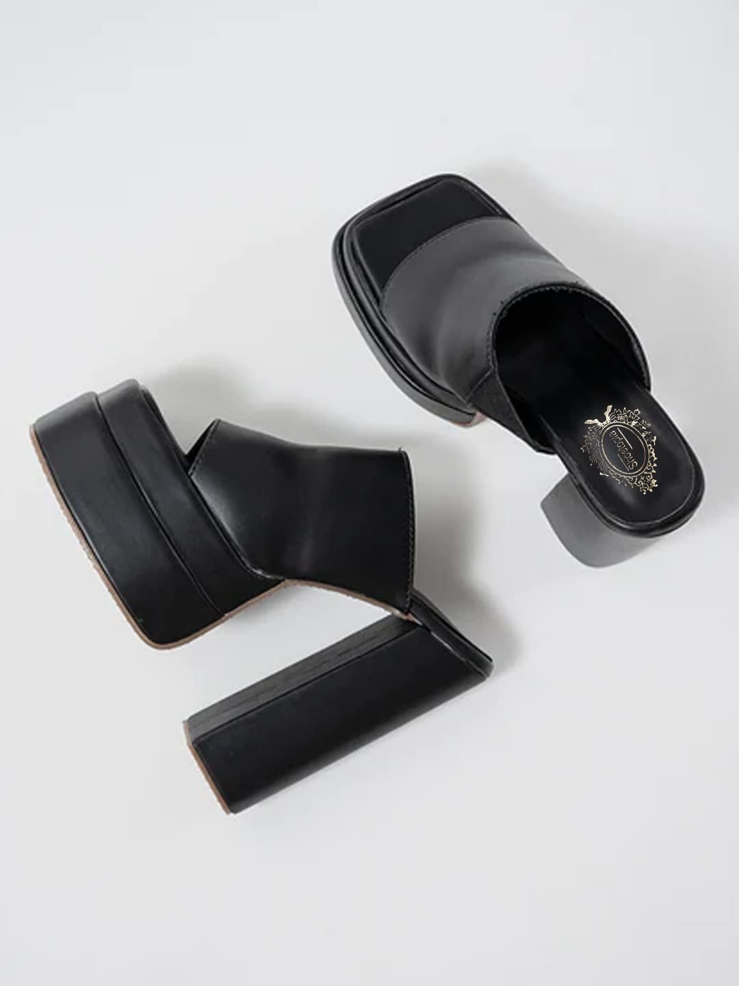 

Shoetopia Stylish Solid Black Block Heels For Women 6 UK