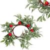 Rowan Wreath with Leaves, 20 Cm Decoration for a Christmas Candle