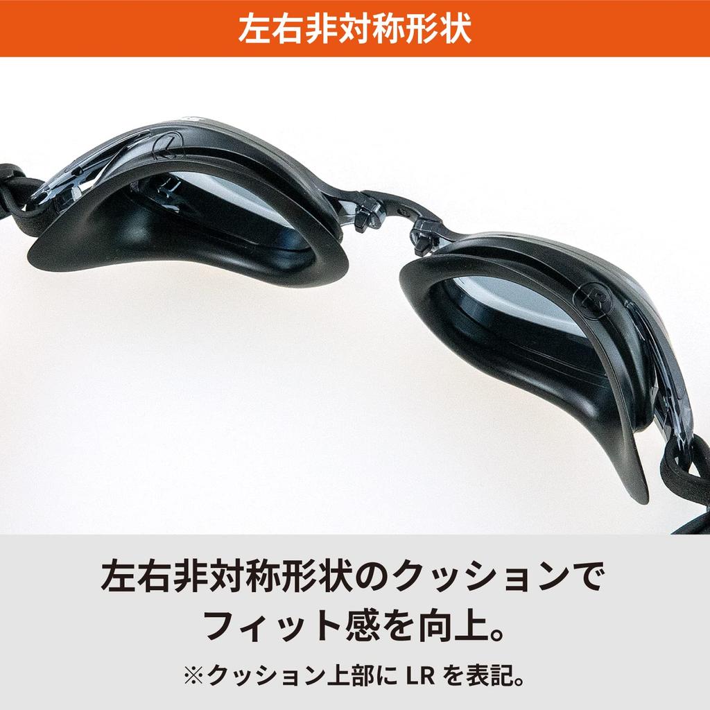 Swans SMBK Swimming Made In Fitness Smoke X for Men and Women SW-32N Goggles, Japan, Anti-Fog, Goggles, Black,