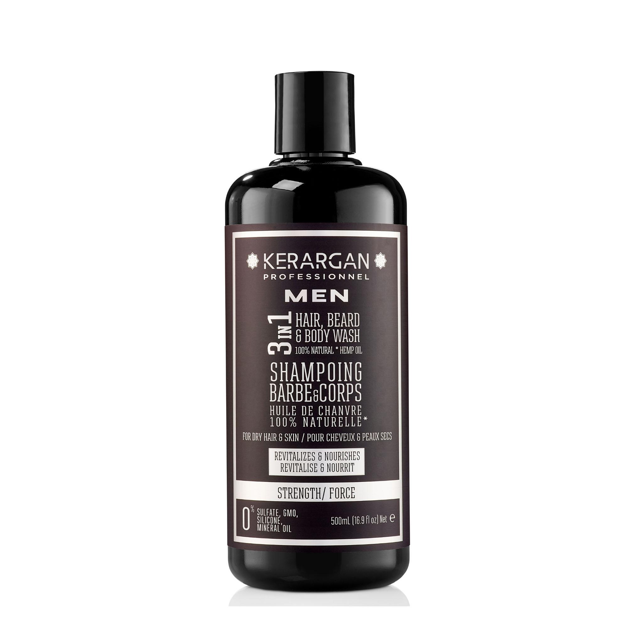 

Kerargan - Шампунь 3 в 1 для мужчин - Идеально подходит для укрепления и стимуляции роста волос - Без сульфатов, парабенов и силиконов - 500 мл