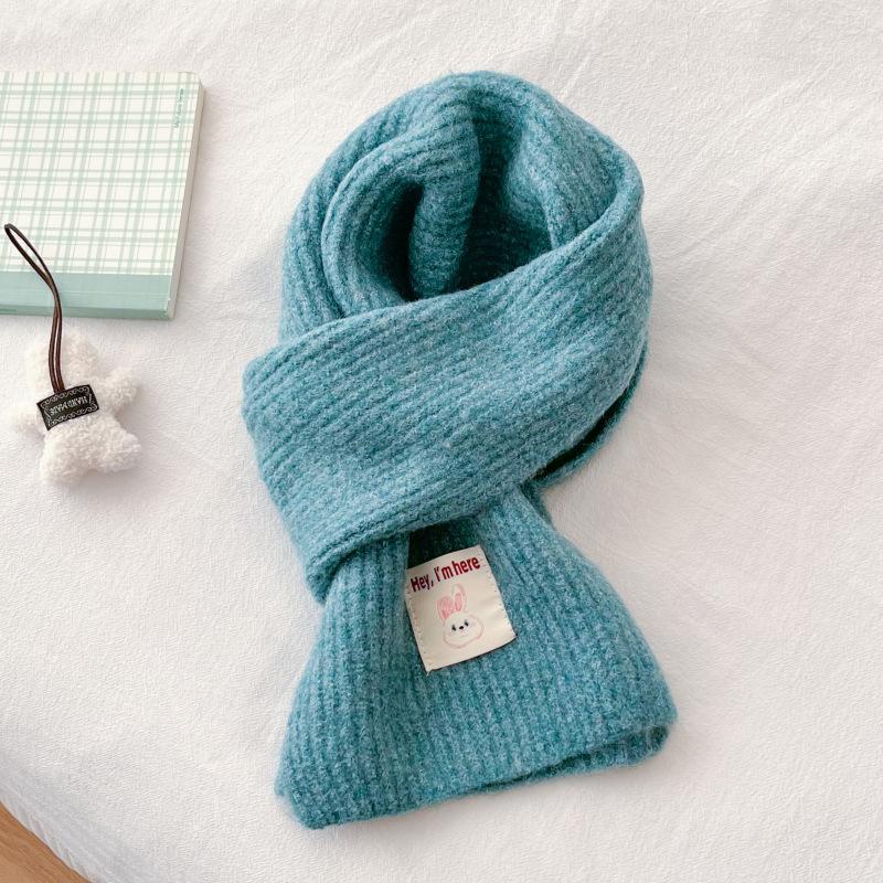Money Rabbit Boundless, Wool-containing New Scarf Women's Autumn and Winter Korean Version Versatile Cute Girl Student Neck Scarf