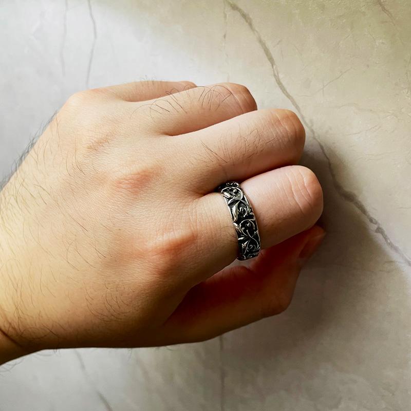 Retro Eternal Vine Ring Zinc Alloy Color Punk Gothic Vintage Open Ring For Men Women Handmade Designer Zircon Unisex Accessories