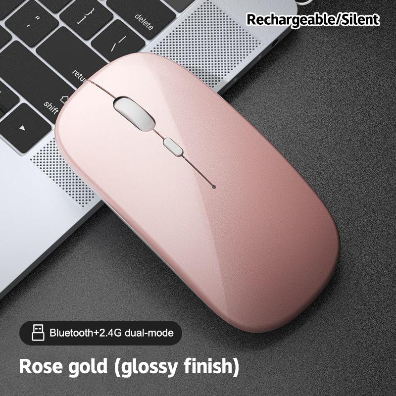 Portable Wireless Mouse Bluetooth-Compatible 2.4Ghz Dual Modes Computer Wireless Mice Mute For Pc Xiaomi Pad Laptop Macbook