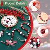 80Pcs Christmas Snowman Wooden Bead Multi-Purpose Xmas Print Wooden Beads Craft Christmas Theme DIY Beaded Set Gift for Friends
