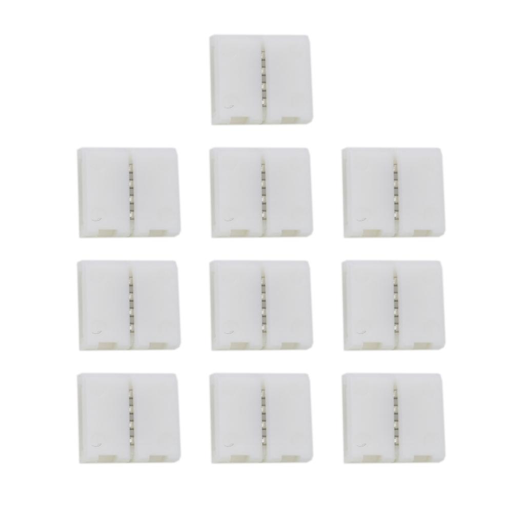 10PCS 4pin 10mm LED Strip Solderless Connector For 5050/3528 RGB Strip Solderless PCB Board Wire Welding Connectors