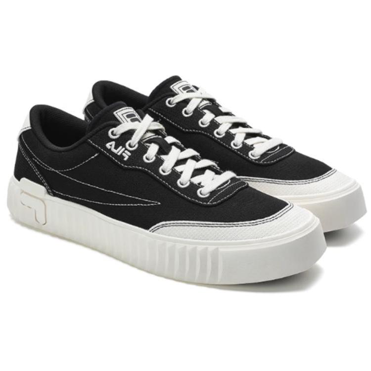 Fila Gear 1S Biscuit Shoes Retro Casual Low-Top Canvas Shoes Women sneaker Black White F12W432310FBK