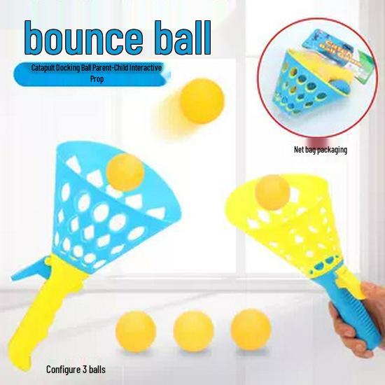 Double Player Elastic Throw & Catch Ball – Interactive Educational Toy for Kids & Parents
