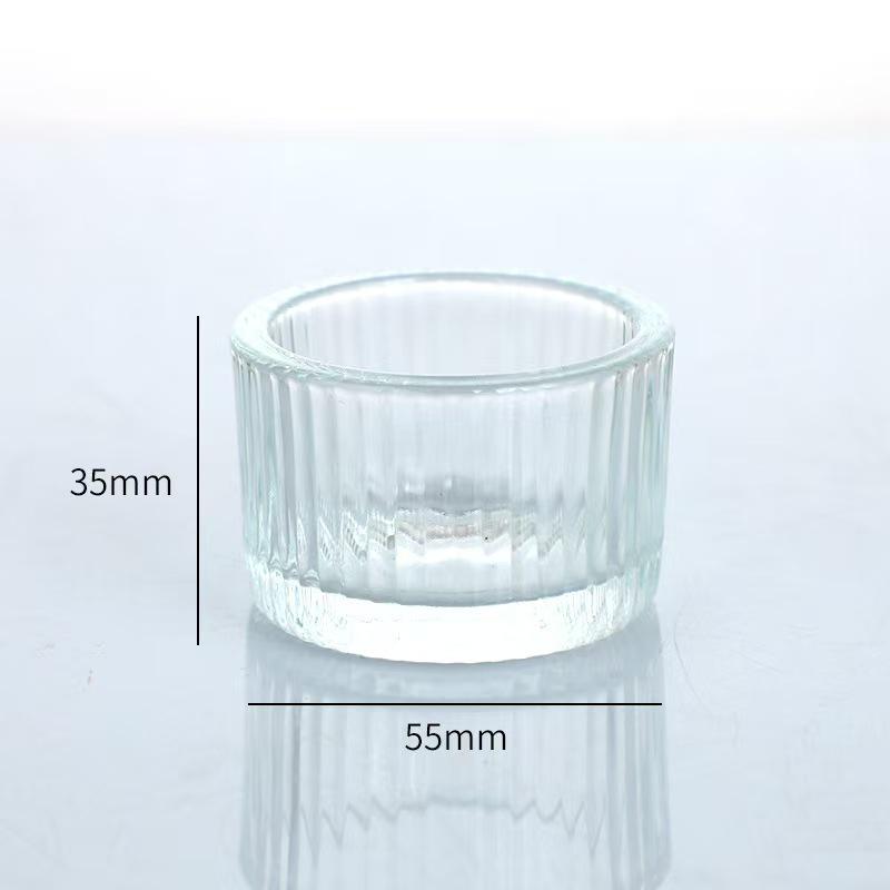 Transparenter gestreifter Glas-Kerzenhalter - Farbiger aromatischer Duft für Hochzeitsdekoration