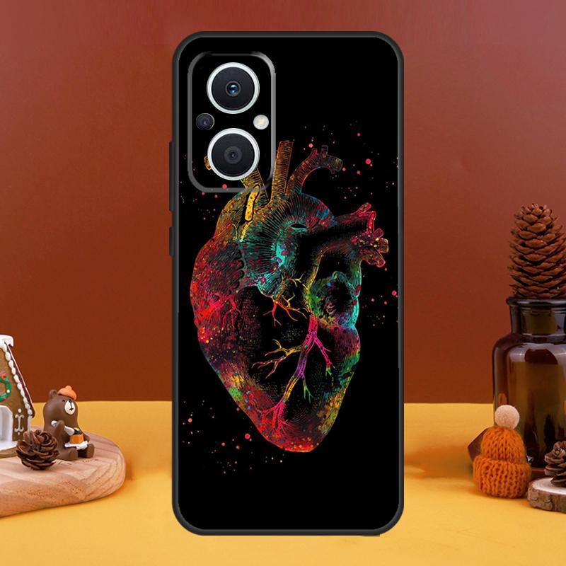 Human Heart Brain Lungs Case For OPPO Reno 10 Pro 11 F 4 5 6 7 8 Lite 4Z 5Z 8T OPPO Find X5 X2 X3 Lite X6 Pro Cover