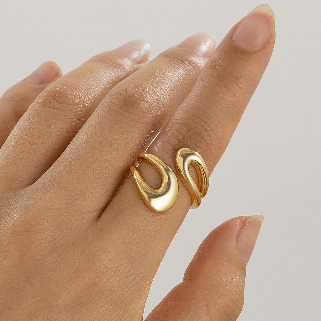 French Style Irregular Rings For Women Men Punk Fashion Hollow Out Geometric Gold Silver Color Knuckle Joint Ring Jewelry