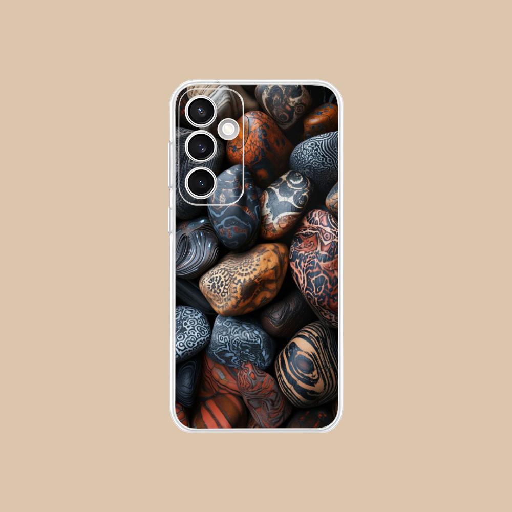 

Aesthetic Stones Clear Mobile Phone Case for Samsung Galaxy S25 S24 S23 S22 S21Plus FE Ultra Colorful Cover Galaxy S22+ 5G
