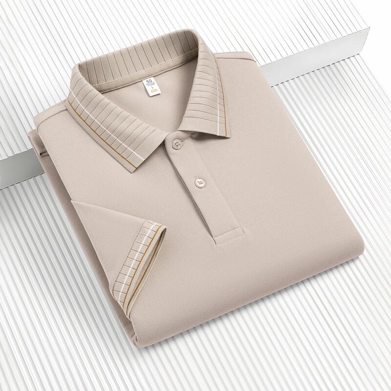 JOW Men's Washable Wear-Resistant Short Sleeve Polo Shirt