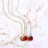 European & American Zircon Heart Pendant Necklace, Stainless Steel, Scarlet Witch Design