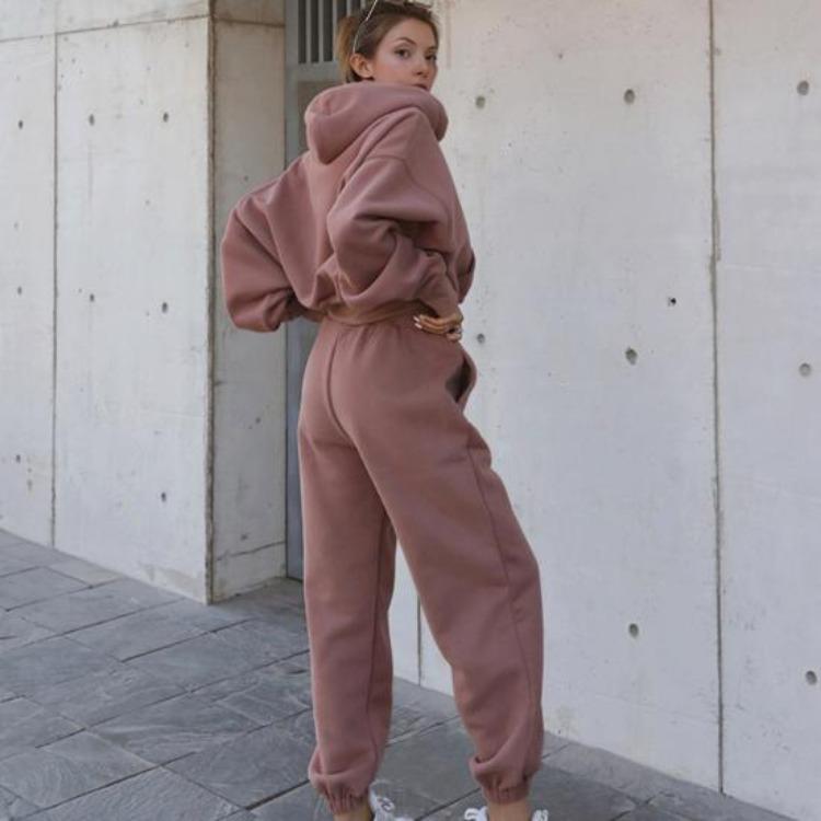 Fall Casual Tracksuit Set Women 2 Piece Outfits Long Sleeve Crop Hoodie and Jogger Pants Sweatsuit