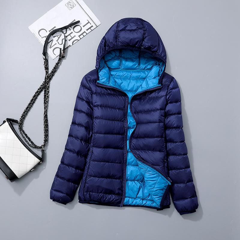 Women's Reversible Lightweight Down Jacket - Two-Sided, Plus Size, Korean Style, Thin Design