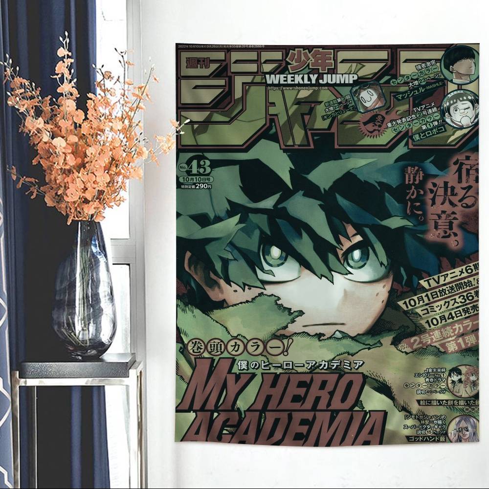 

My HHero AAcademia Cartoon Tapestry Hippie Flower Wall Carpets Dorm Decor Art Home Decor 74x94cm(29x37in)