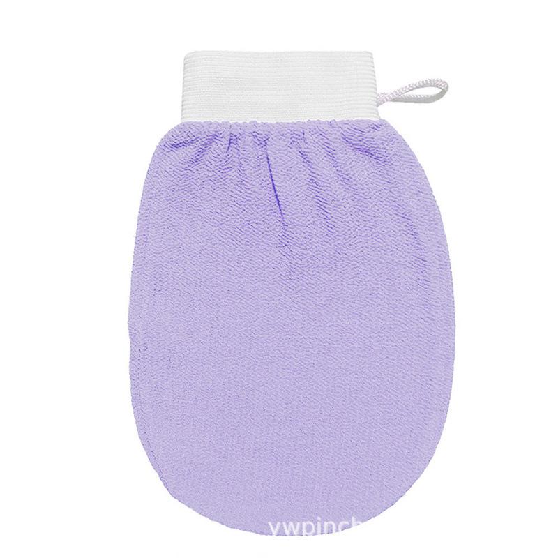 Черная отшелушивающая рукавица для ванны: Средняя зернистость, двусторонняя для безболезненного отшелушивания и массажа, идеально подходит для пилинга спины и использования в душе.