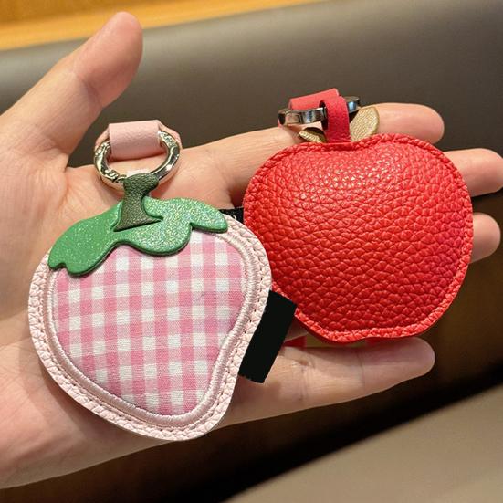 Keychain Imitation Leather Strawberry Star Fruit Design Keychain Pendant with Lanyard Mobile Phone Bag Hanging Ornament