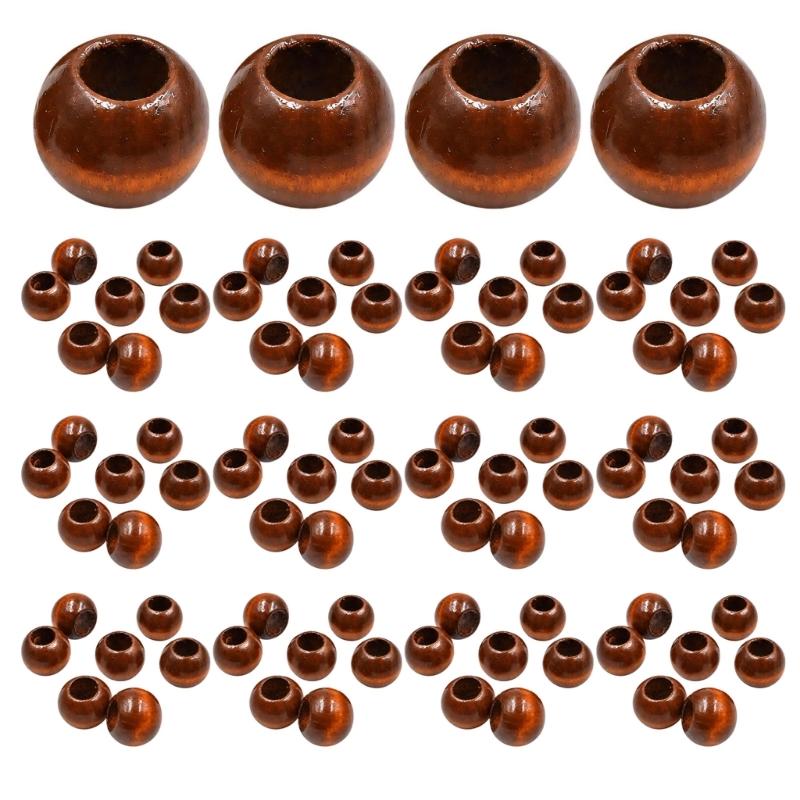 Wooden Beads with Large Through Holes, 100 pcs for DIY Bracelet, Necklace, Keychain, and Clothing Decoration Projects