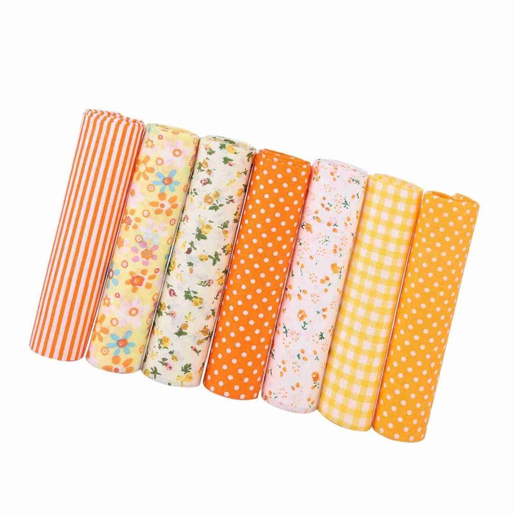 7Pcs Pure cotton material Cotton Fabric Plain weave texture Fabric Scrap Fabric Bundle Ornament DIY S