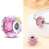 Authentic Certified Pink Glass Bead Blue Romantic Bead Charms Compatible With Bracelets Charm Bead Charms Copper Women Diy Jewellery Making