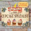 Personalized Cupcake Aluminum Tin Sign for Kitchen Garage Wall Art Decor
