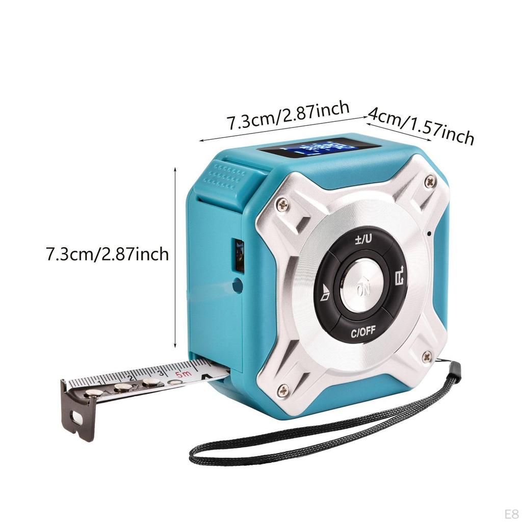 2 in 1 Light Tape Measure 131ft Diatance Meter & 16ft Manual Measuring Black and