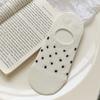 Simple Boat Socks, Spring and Summer Puppy Sweat-absorbing Cartoon Low-top Invisible Short Socks, Shallow Opening Anti-slip Silicone, No Heel Drop