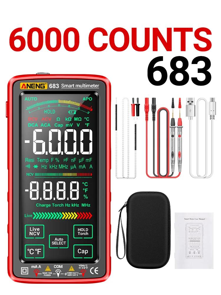 ANENG 681/682/683 Pro Multimeter Non-contact Electric Measuring Meter Rechargable Digital Tool 6000 Count Voltage Tester Current
