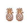 European American Rhinestone Pineapple Stud Earrings