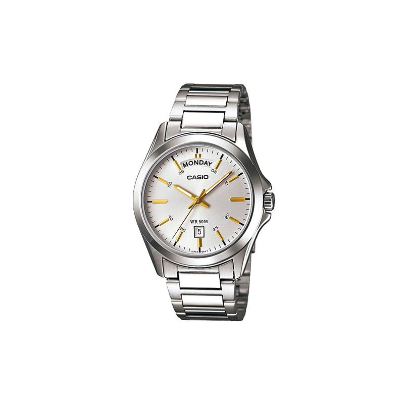

Casio STANDARD Series Business Pointer Quartz Movement Stainless Steel Strap Japanese and Korean Watch Men s Watch White Dial MTP-1370D-7A2 белый