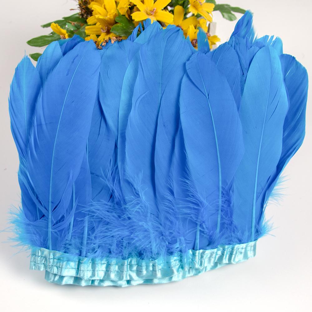 2 Meter Natural Dyed Goose Feather Trim Fringe Ribbon for Wedding Decor Costume Accessories DIY Crafts Gift Wrapping Supplies