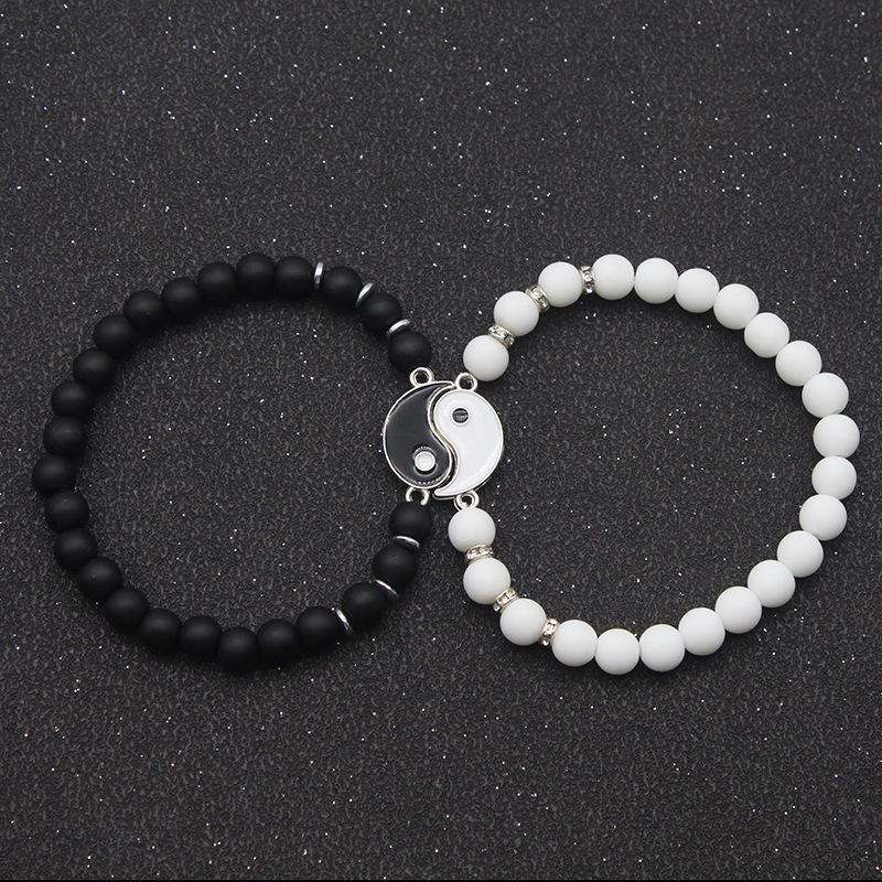 Tai Chi Dragon Totem Alloy Bracelet & Necklace Set - Handmade Braided Design