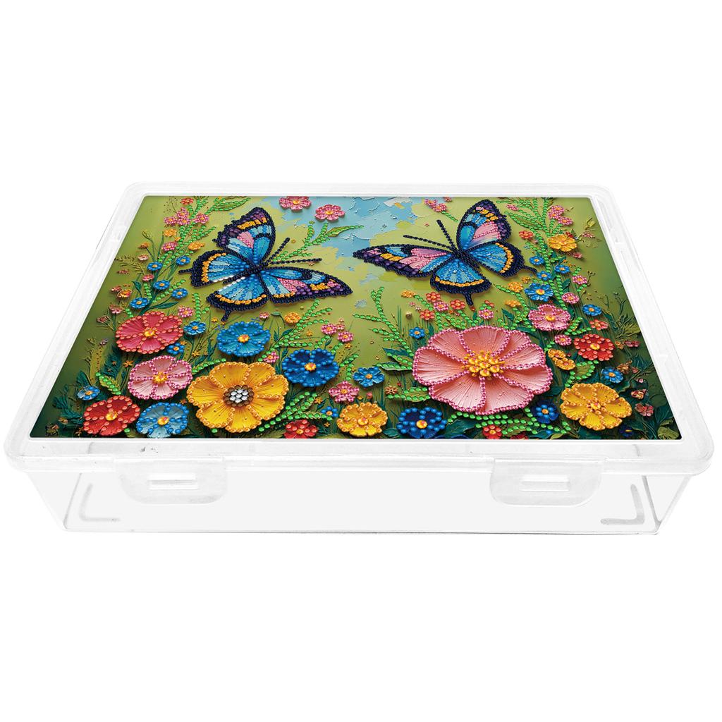 DIY Flower Plastic Large Capacity Diamond Painting Storage Box Exquisite Craft Supplies Storage Box for Home Holiday Gifts