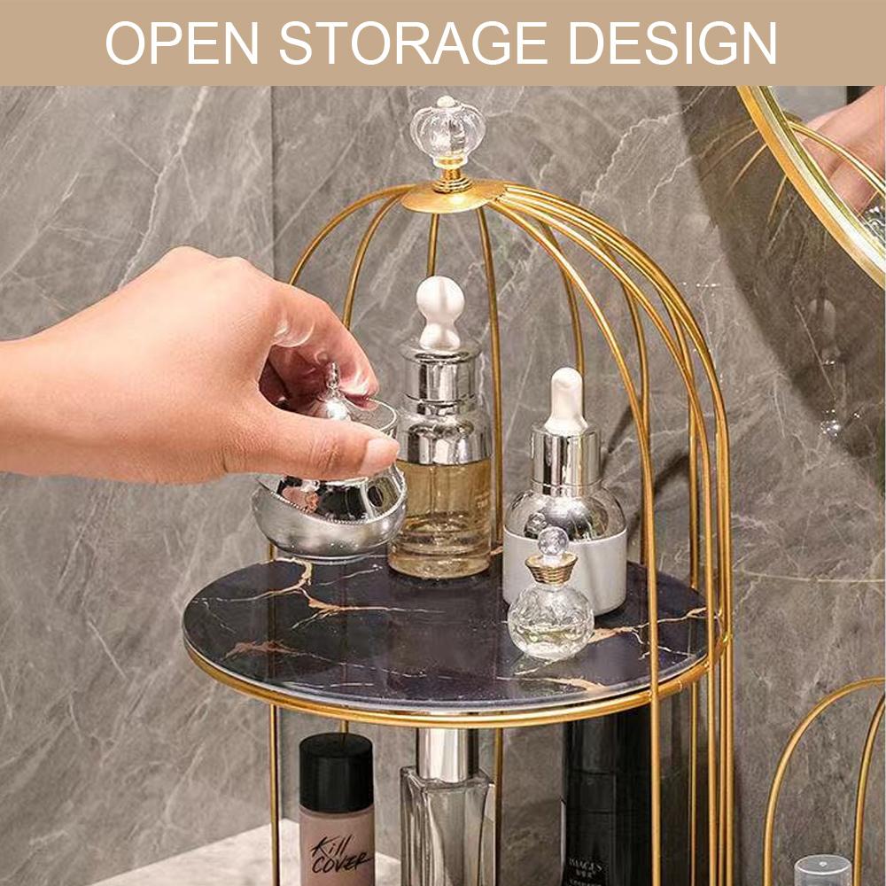 Storage Rack Light Luxury Finishing Table Rack Nordic Style Skin Care Product Bird Cage Rack