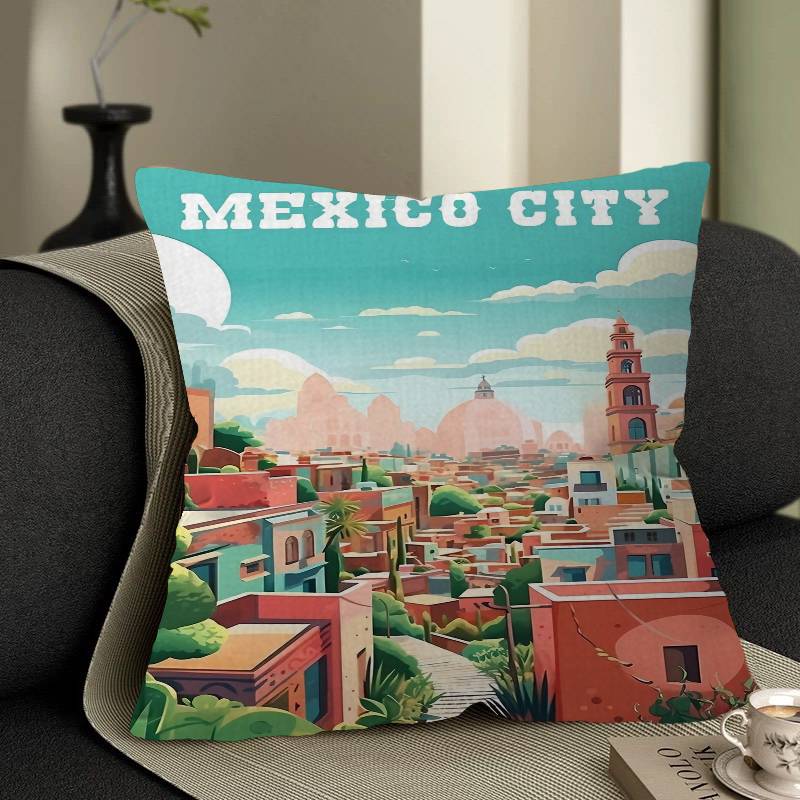World Cities Travel Cushion Cover Pillowcase Upholstery Sofa Throw Pillow Home Decor Pillowcas