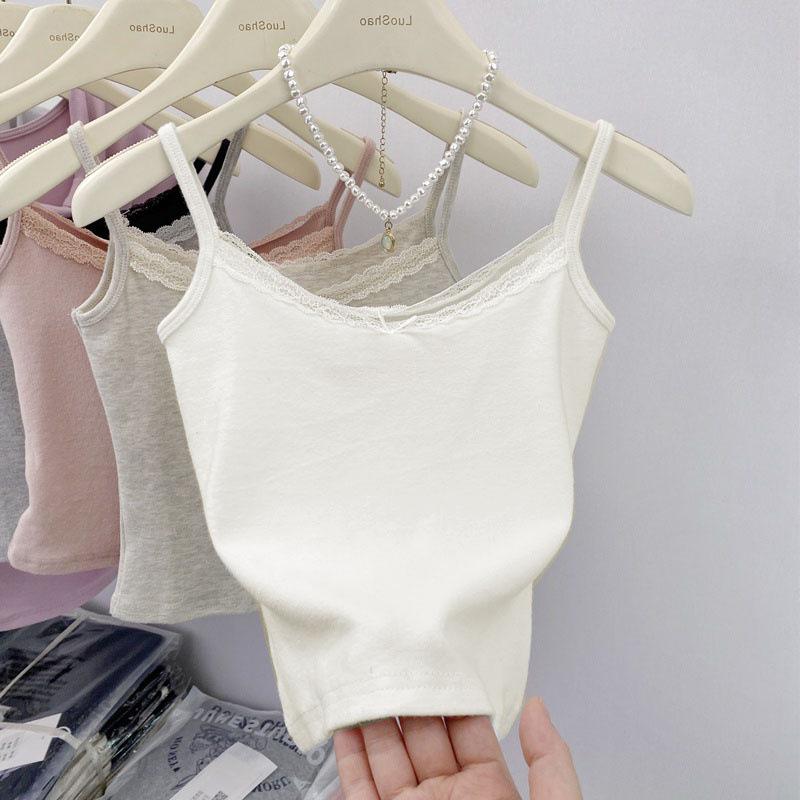 2025 Women's Summer White Lace Camisole - Pure Desire Outerwear & Innerwear Short Top
