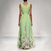Women's Sleeveless Flower Printed Holiday Dress