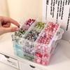 Portable Transparent Jewelry Box with Compartments for Beaded DIY Bracelets