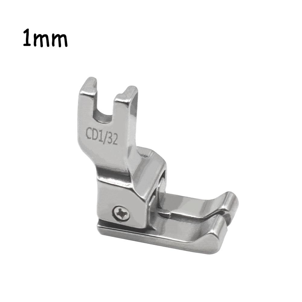 1PC Steel Double Compensating Presser Foot Industrial Sewing Machine Right&Left top stitching CD1/32'' 1/16'' 1/8'' 3/16'' 1/4''