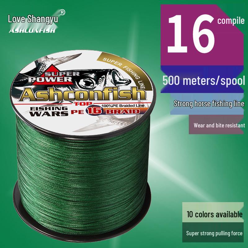 

16-Strand Braided PE Fishing Line, 500m, 20-500LB, Dyneema Big Game Sea Line Reel 7.0