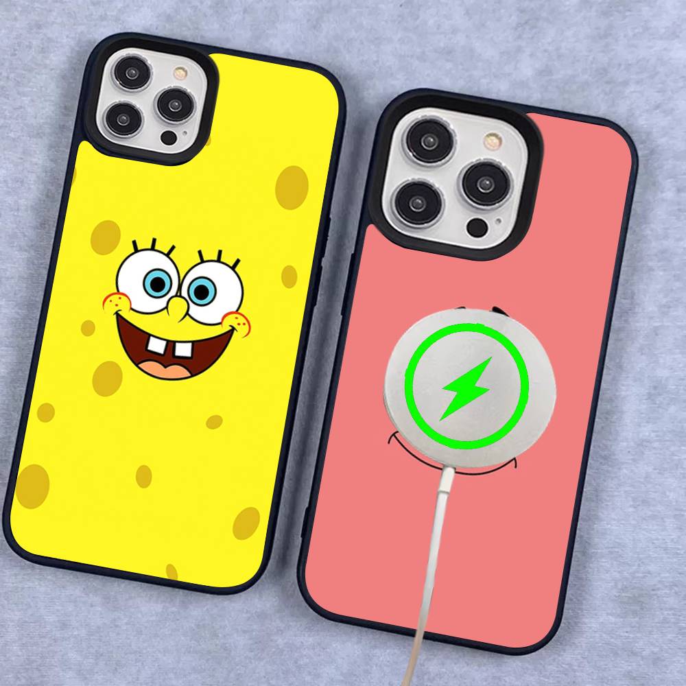 Custodia Carina per Telefono con Bambole di SpongeBob Per iPhone 17 Air 16 15 14 13 12 11 Pro Max Plus Per Copertura di Ricarica Wireless Magsafe