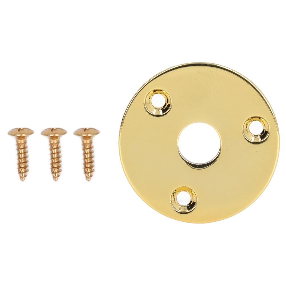 2PCS Black/Gold/Silver Output Jack Cover Chrome Metal Curved Bottom Jack Plate  For Guitar Bass