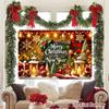 1pc 59.06x39.37inch Winter Snowflake Mini Tree Banner with Lantern & Candle Patterns - Wall Hanging Decoration Suitable for Chri