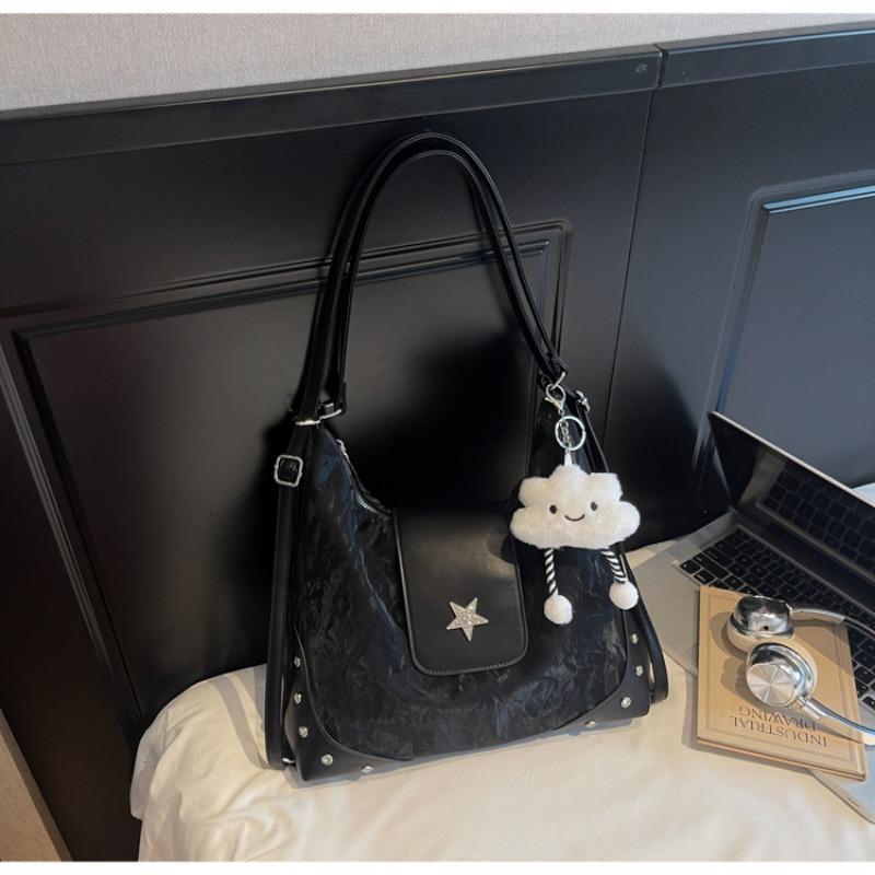 

Large capacity bag women s summer new shoulder commuter tote bag multi-functional backpack чёрный