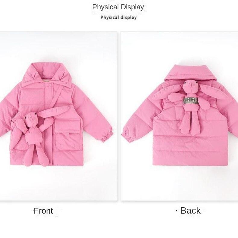 Princess Girl Cotton-Padded Jacket Mid-Length Cotton-Padded Coat Thick Warm Winter Clothing Down Cotton-Padded Coat
