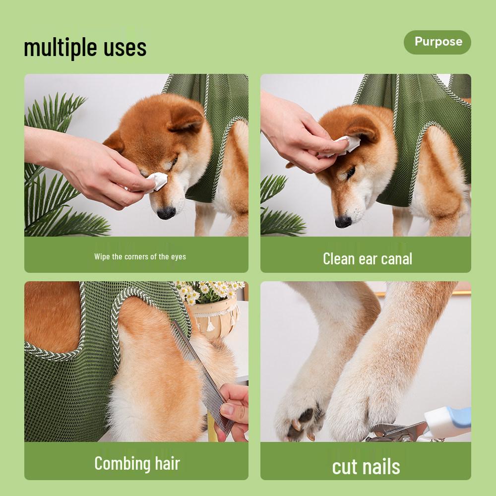 Pet Hammock for Dog Grooming: Anti-Scratch Nail Trimming & Foot Washing Bag