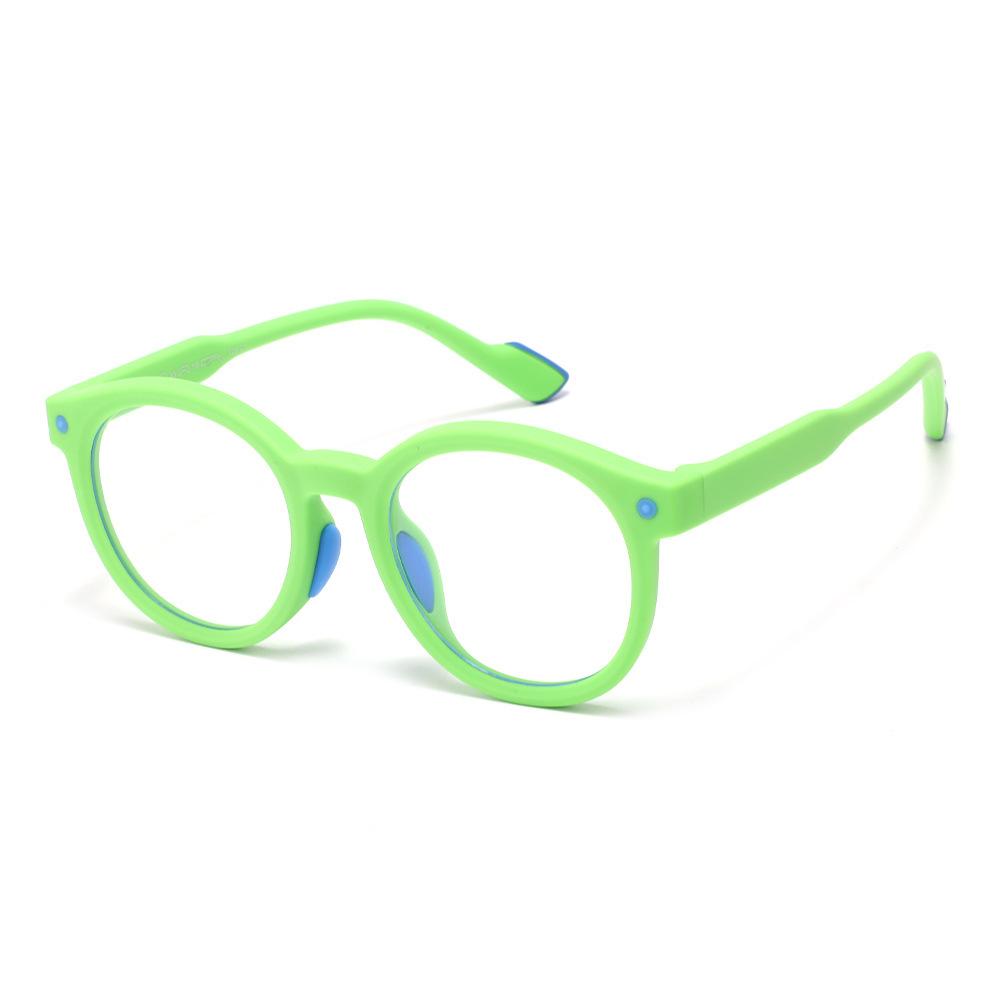 2026 Trendy Round Frame Professional Anti-Blue Light Glasses Ultra-Light Silicone Children's Frame Children's Headgear