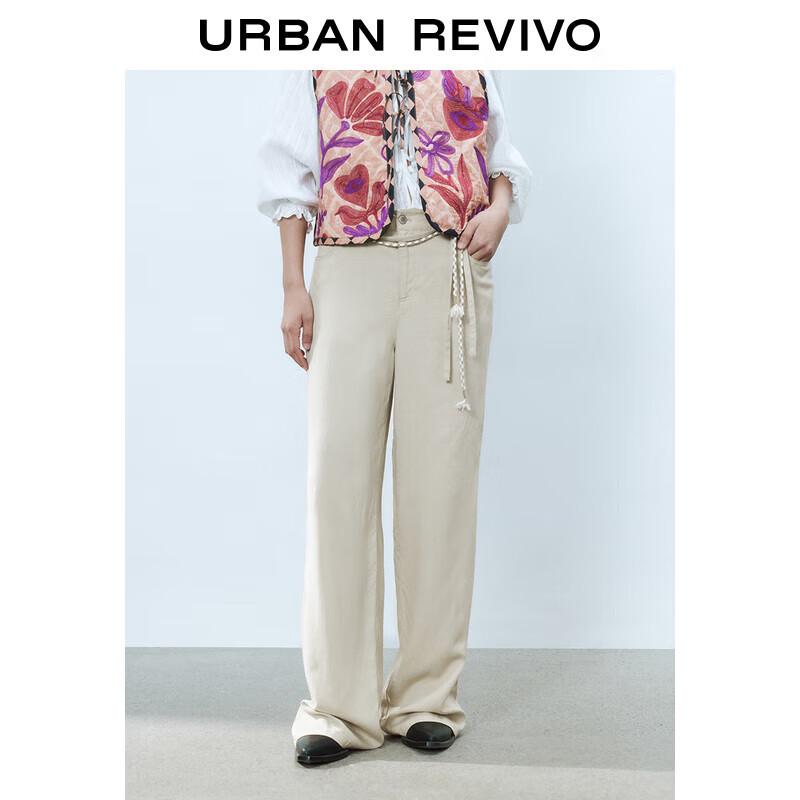 

Women s Retro Double Belt Wide-Leg Pants M